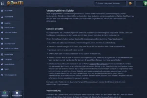 Betwarts Casino Seite für verantwortungsvolles Spielen mit Hinweisen zum Spielerschutz